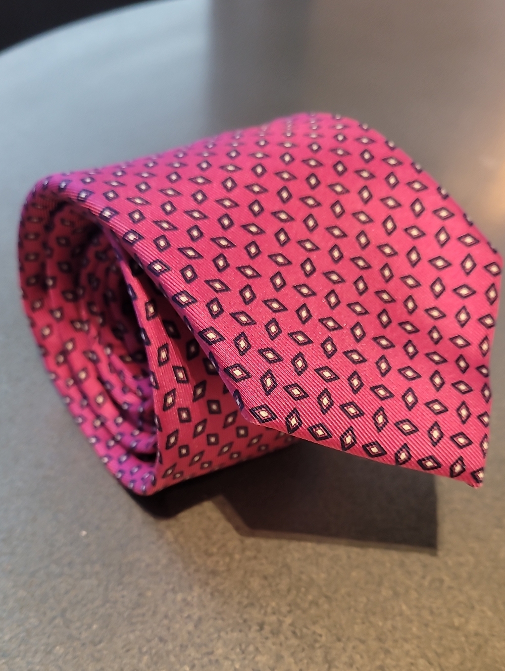 Charles Tyrwhitt Hot Pink Geometric Silk Tie